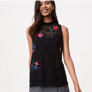 Loft lace embroidered top